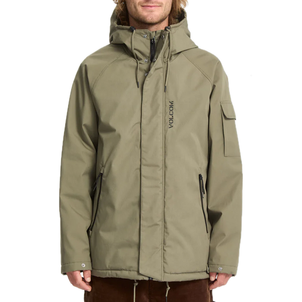 Volcom Stoke Stone II 10K Jacket Wintermoss – waterdicht winterjack in Wintermoss groen met capuchon, voering en subtiele Volcom-branding