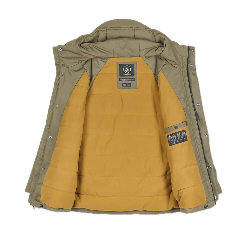 Volcom Stoke Stone II 10K Jacket Wintermoss – waterdicht winterjack in Wintermoss groen met capuchon, voering en subtiele Volcom-branding