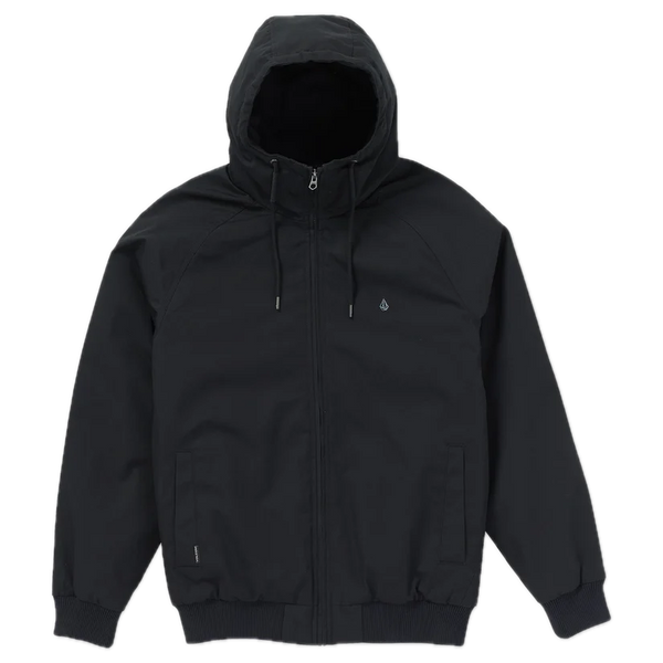 Volcom Hernan 10K Jacket Black Rinsed – waterdicht jack in zwart met voering, capuchon, ritssluiting en subtiele Volcom-branding
