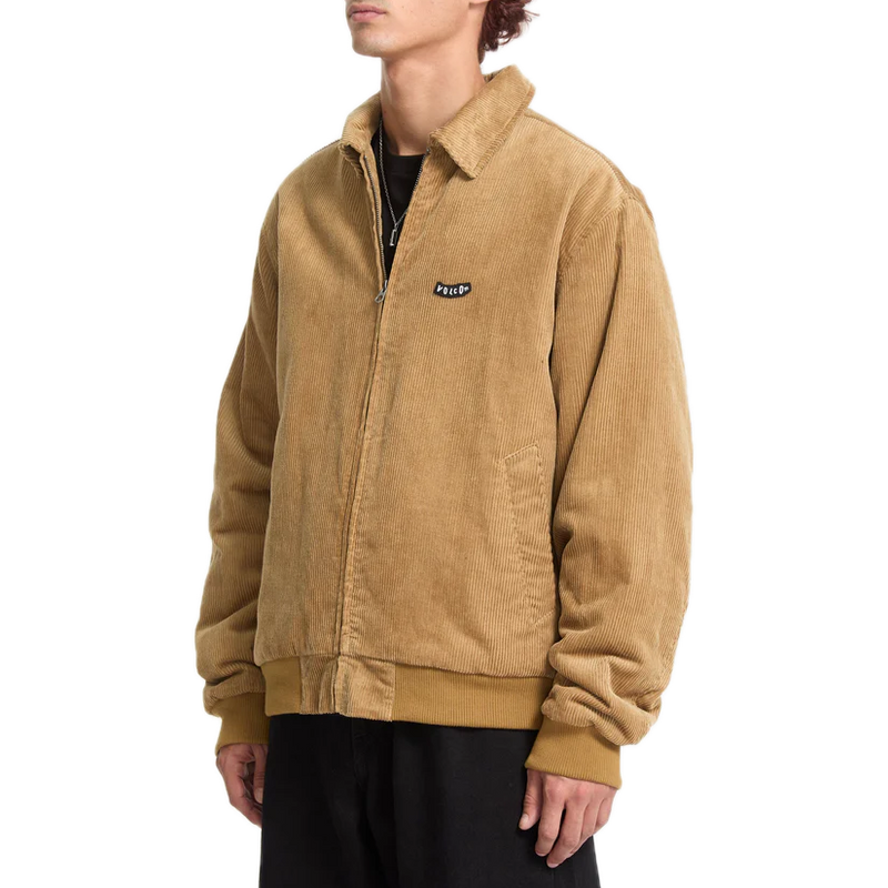 Volcom Kurtis Jacket – gevoerd canvas jack met kraag, ritssluiting, zakken en subtiele Volcom-branding