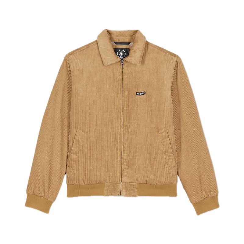 Volcom Kurtis Jacket – gevoerd canvas jack met kraag, ritssluiting, zakken en subtiele Volcom-branding