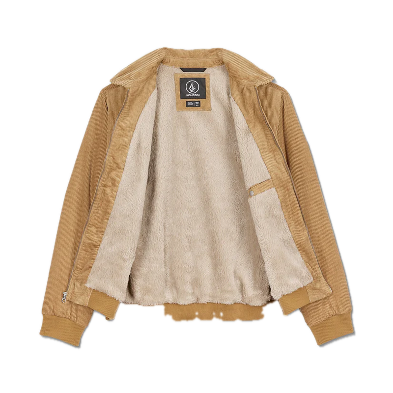 Volcom Kurtis Jacket – gevoerd canvas jack met kraag, ritssluiting, zakken en subtiele Volcom-branding