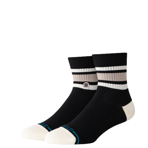 Stance Boyd Quarter Stringgrey – grijze quarter sokken met streeppatroon, medium cushioning en Stance-logo