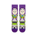 Stance x Toy Story Buzz Crew Socks Purple, crew sokken van gekamde katoenmix met Buzz Lightyear design, verkrijgbaar bij Revert 95 Haarlem