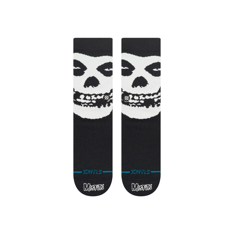 Stance x Misfits Beware Crew Black – zwarte crew sokken met iconische Misfits Beware print en Stance branding