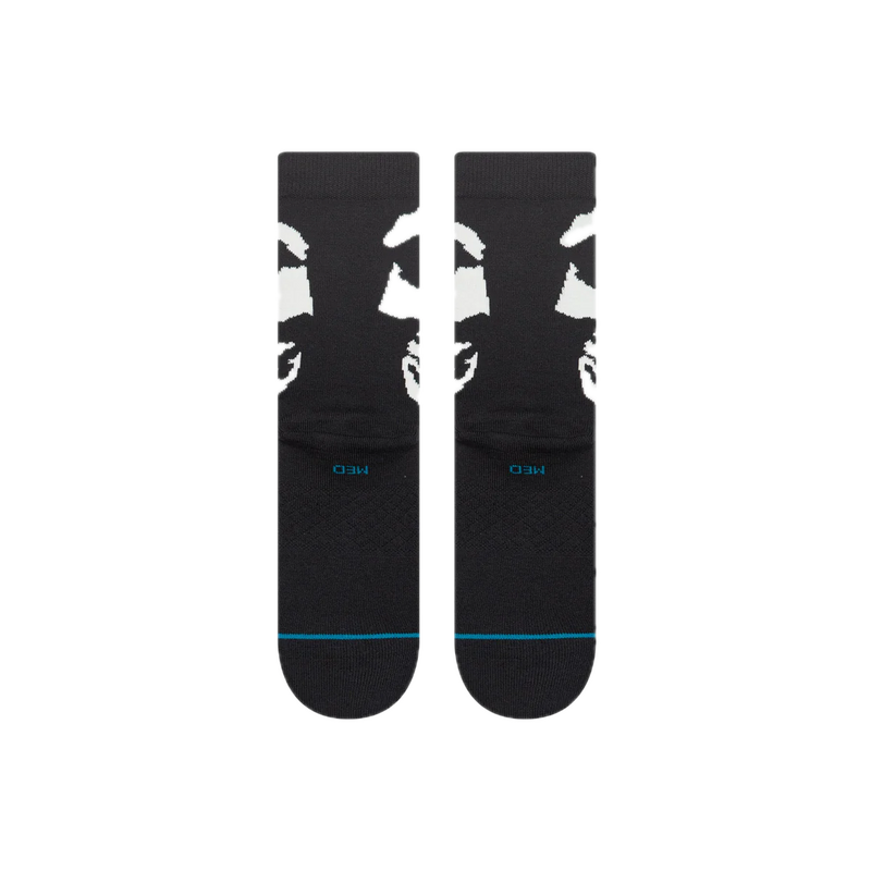 Stance x Misfits Beware Crew Black – zwarte crew sokken met iconische Misfits Beware print en Stance branding