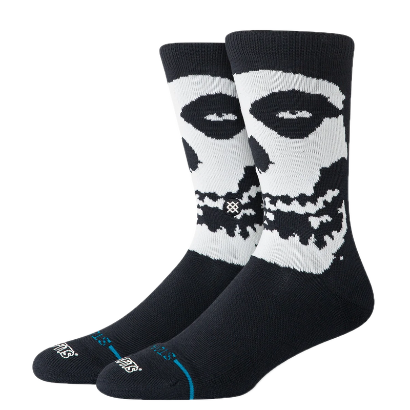 Stance x Misfits Beware Crew Black – zwarte crew sokken met iconische Misfits Beware print en Stance branding