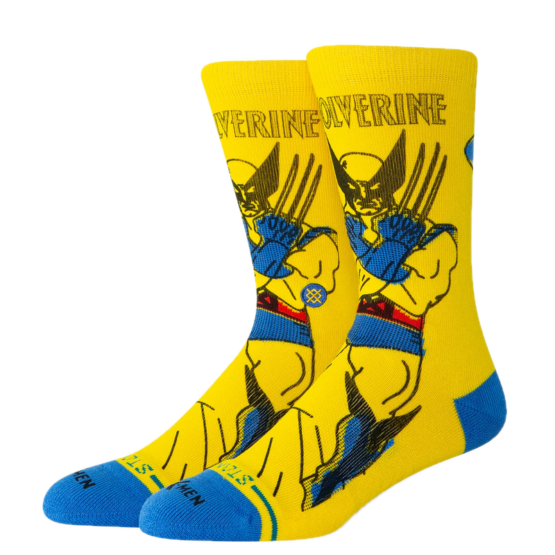 Stance x Marvel Wolverine Crew Yellow – crew sokken in gele Wolverine-stijl met graphic details en Stance branding
