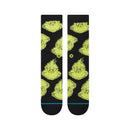 Stance Mean One Black – zwarte Grinch-sokken met feestelijke graphic, medium cushioning en versterkte hiel en teen