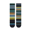 Stance Curren St Crew Sock Deep Teal met Southwestern-geïnspireerde strepen en multicolour accenten, verkrijgbaar bij Revert 95 Haarlem