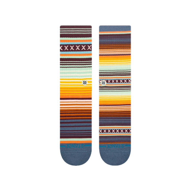 Stance Curren ST Crew Sea Blue – crew sokken in zeeblauwe kleur met minimalistisch design en medium cushioning