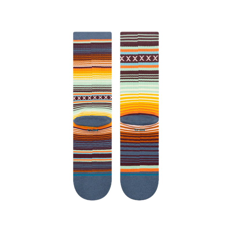 Stance Curren ST Crew Sea Blue – crew sokken in zeeblauwe kleur met minimalistisch design en medium cushioning