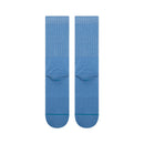 Stance Icon Pop Crew Sock Capri Blue met kleuraccent bij de enkel en combed cotton blend constructie, verkrijgbaar bij Revert 95 Haarlem