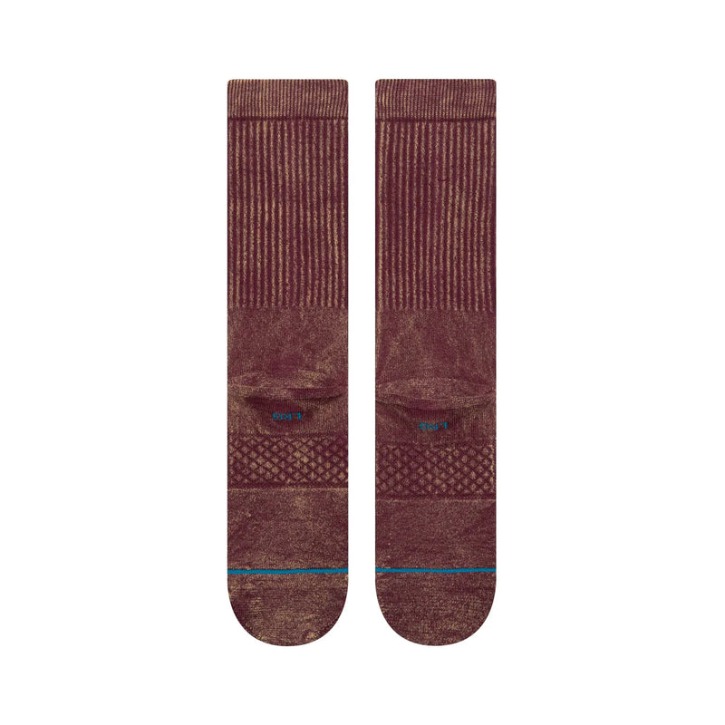 Stance Icon Dyed Crew Fig – dieppaarse crew sokken met hand-dyed look, medium cushioning en versterkte hiel en teen