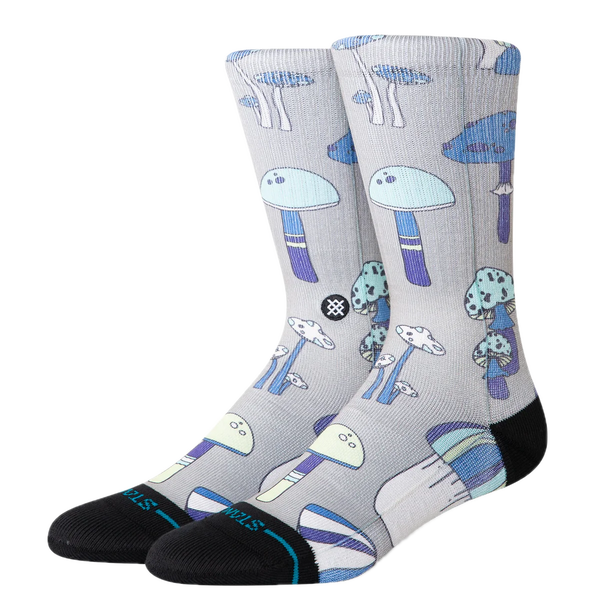 Stance Microbial Crew Stringgrey – grijze antimicrobiële sokken van Stance met medium cushioning en versterkte zones