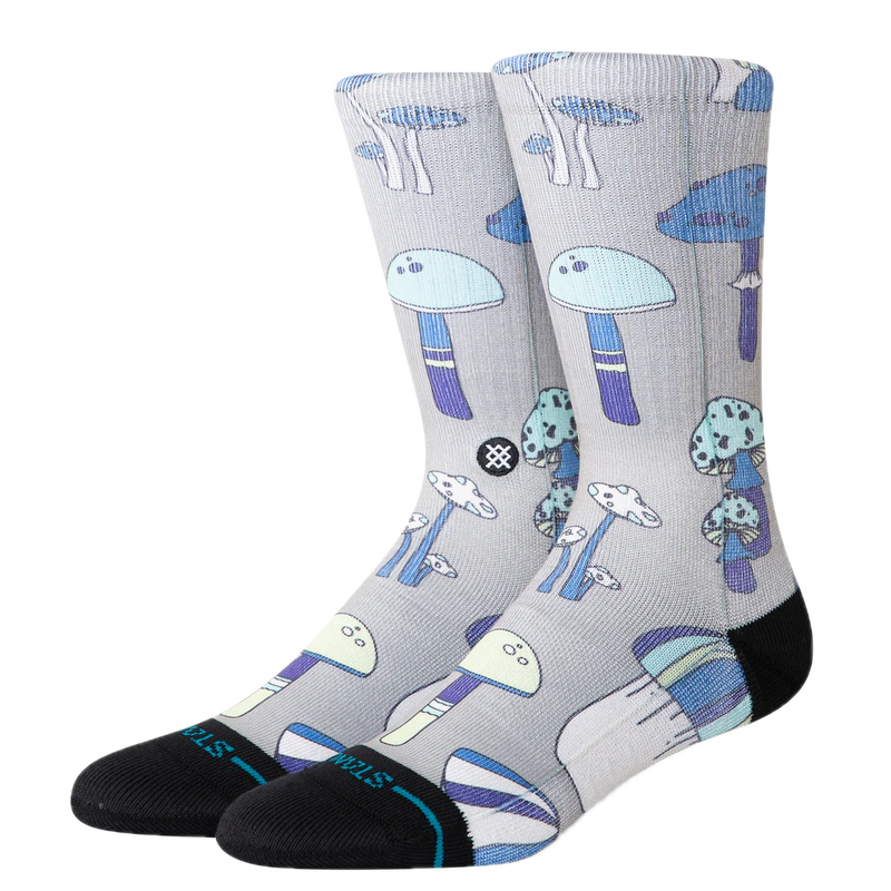 Stance Microbial Crew Stringgrey – grijze antimicrobiële sokken van Stance met medium cushioning en versterkte zones