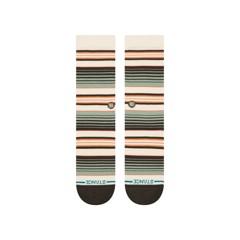 Stance Rockford Crew Seagreen – gestreepte crew sokken in seagreen tint met medium cushioning en zachte katoenblend