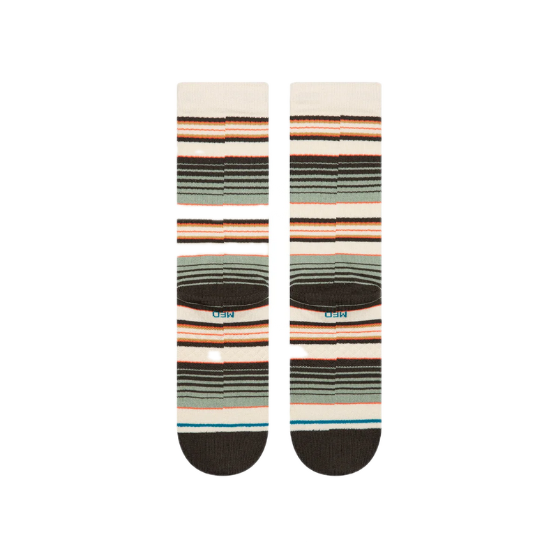 Stance Rockford Crew Seagreen – gestreepte crew sokken in seagreen tint met medium cushioning en zachte katoenblend
