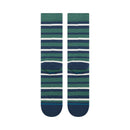 Stance Brett Crew Sock in Teal met graphic patroon en crew hoogte, verkrijgbaar bij Revert 95 Haarlem