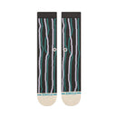 Stance Kelp Crew Sock in Charcoal met graphic all-over patroon en crew hoogte, verkrijgbaar bij Revert 95 Haarlem