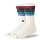 Stance Maliboo Crew Sock Canvas met minimale strepen en combed cotton blend constructie, verkrijgbaar bij Revert 95 Haarlem
