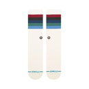 Stance Maliboo Crew Sock Canvas met minimale strepen en combed cotton blend constructie, verkrijgbaar bij Revert 95 Haarlem