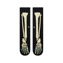 Stance Bones 3 Socks Black, crew sokken van combed cotton blend met gedetailleerd skeletmotief, verkrijgbaar bij Revert 95 Haarlem
