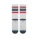 Stance Boyd Pop Stitch Crew Socks Heather Grey, crew sokken van combed cotton blend met collegiate streeppatroon en pop stitch details, verkrijgbaar bij Revert 95 Haarlem
