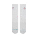 Stance Hit Me Crew Socks Heather Grey, crew sokken van combed cotton blend met kaart-geborduurd diamantmotief, verkrijgbaar bij Revert 95 Haarlem