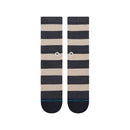 Stance Jailbird Crew Socks Navy, crew sokken van combed cotton blend met nautisch horizontaal streeppatroon, verkrijgbaar bij Revert 95 Haarlem