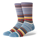 Stance Jorongo Pop Crew Socks Windward Blue, crew sokken van cotton blend met serape-geïnspireerd streeppatroon, targeted cushioning en arch support, verkrijgbaar bij Revert 95 Haarlem