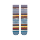 Stance Jorongo Pop Crew Socks Windward Blue, crew sokken van cotton blend met serape-geïnspireerd streeppatroon, targeted cushioning en arch support, verkrijgbaar bij Revert 95 Haarlem