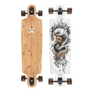 Arbor Bamboo Dropcruiser K Darmaeva Complete, double-drop longboard met esdoornhout bamboe deck, Paris Reverse trucks en Easyrider wielen, 38 inch, verkrijgbaar bij Revert 95 Haarlem