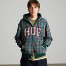 HUF Arch Plaid Full-Zip Heavyweight Hoodie in de kleur Forest, verkrijgbaar bij Revert 95 Haarlem