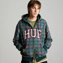 HUF Arch Plaid Full-Zip Heavyweight Hoodie in de kleur Forest, verkrijgbaar bij Revert 95 Haarlem
