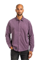 Reell Strike Shirt Baby Cord Purple, overhemd van 100% cotton 16-wale corduroy met rechte pasvorm en geweven label op de schouder, maten S-XL, verkrijgbaar bij Revert 95 Haarlem