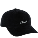 Reell Single Script Cap, 6-panel snapback met curved peak embroidered Reell script logo op voorkant embroidered ventilation eyelets en adjustable snapback closure verkrijgbaar in Black Cord Blue Grey Cord Blue Steel en Vintage Burgundy Cord, verkrijgbaar bij Revert 95 Haarlem
