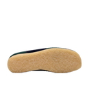 Clarks Originals Wallabee in Blue/Green Stripe met gestreept suède bovenwerk, handgenaaide apron seam en natuurlijke pebble crêpezool, verkrijgbaar bij Revert 95 Haarlem