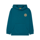 Element x Timber! Orbit Kids Sweater Mallard Blue met geborduurd Orbit logo op de linkerborst en full-color psychedelische skull backprint, verkrijgbaar bij Revert 95 Haarlem