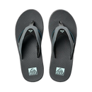 Reef Fanning heren slipper in Gunmetal/Ocean met synthetische nubuck upper, EVA voetbed met hiel airbag en ingebouwde flesopener in de rubberen zool, verkrijgbaar bij Revert 95 Haarlem