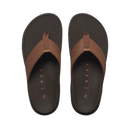 Reef The Raglan heren slipper in Java/Gum met overlasted waterbestendige strap en deep contour suikerriet EVA voetbed, verkrijgbaar bij Revert 95 Haarlem