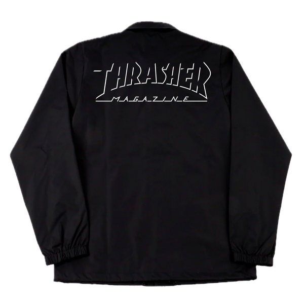 Thrasher Shadow Mag Logo Coach Jacket – zwart coach jacket met geborduurd Shadow Mag-logo en drukknopen