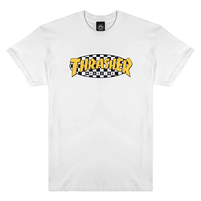Thrasher Checkered Oval T-shirt – katoenen T-shirt met geborduurd Thrasher Checkered Oval-logo