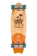 Globe Sun City La Tigra Cruiser Complete, compact surf-geïnspireerd swallow-tail cruiserboard met Resin-7 hard rock maple deck en Tensor alloy trucks, 30 inch, verkrijgbaar bij Revert 95 Haarlem