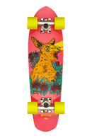 Globe Blazer Lazer Roo Cruiser 26 inch, Resin-7 hard rock maple mini diamond-tail cruiser complete met mellow concave kicktail 4.25 inch Tensor alloy trucks 62mm 78a Conical Cruiser wielen Globe ABEC-7 lagers en Lazer Roo kangoeroe artwork van Japanse artiest Hirotton, verkrijgbaar bij Revert 95 Haarlem