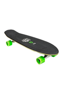 Globe Big Blazer Cruiserboard Good Times Roll, diamond tail cruiser met Resin-7 hard rock maple deck, Tensor alloy trucks en ingebouwde flesopener, neon graphic van Jamie Browne, 32 inch, verkrijgbaar bij Revert 95 Haarlem