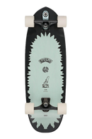 Globe Frothy surfskate in Sea Saw, brede korte wheelbase surfskate 10 inch breed met Slant Magnesium Surf Skate trucks Globe 65mm 83a Conical Cruiser wielen clear griptape en paint dipped deck afwerking, verkrijgbaar bij Revert 95 Haarlem