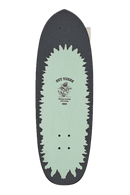 Globe Frothy surfskate in Sea Saw, brede korte wheelbase surfskate 10 inch breed met Slant Magnesium Surf Skate trucks Globe 65mm 83a Conical Cruiser wielen clear griptape en paint dipped deck afwerking, verkrijgbaar bij Revert 95 Haarlem