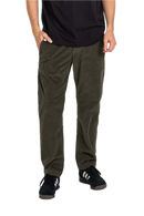 Reell Reflex Loose Chino in Olive Square Cord, relaxed loose fit corduroy broek met elastische drawstring tailleband en YKK ritssluiting, verkrijgbaar bij Revert 95 Haarlem