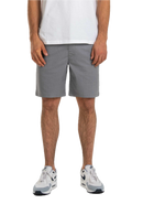 Reell Reflex Easy Short in Superior Light Grey, 80% katoen 16% polyester 4% elastan Flex-stof short met elastische koordtaille opgestikte achterzakken en subtiele Reell branding in lichte koele grijze kleur, verkrijgbaar bij Revert 95 Haarlem